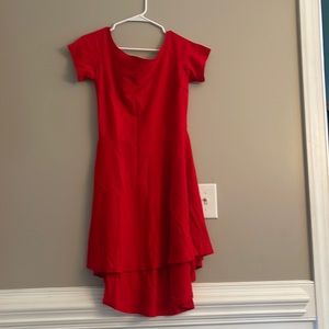 Red dress worn twice